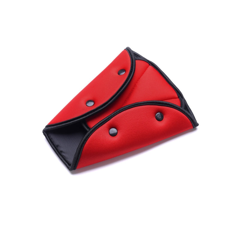 Car Seat Safety Belt Cover Sturdy Adjustable Triangle Safety Seat Belt Pad Clips Child Protection, Red, Orange, Black