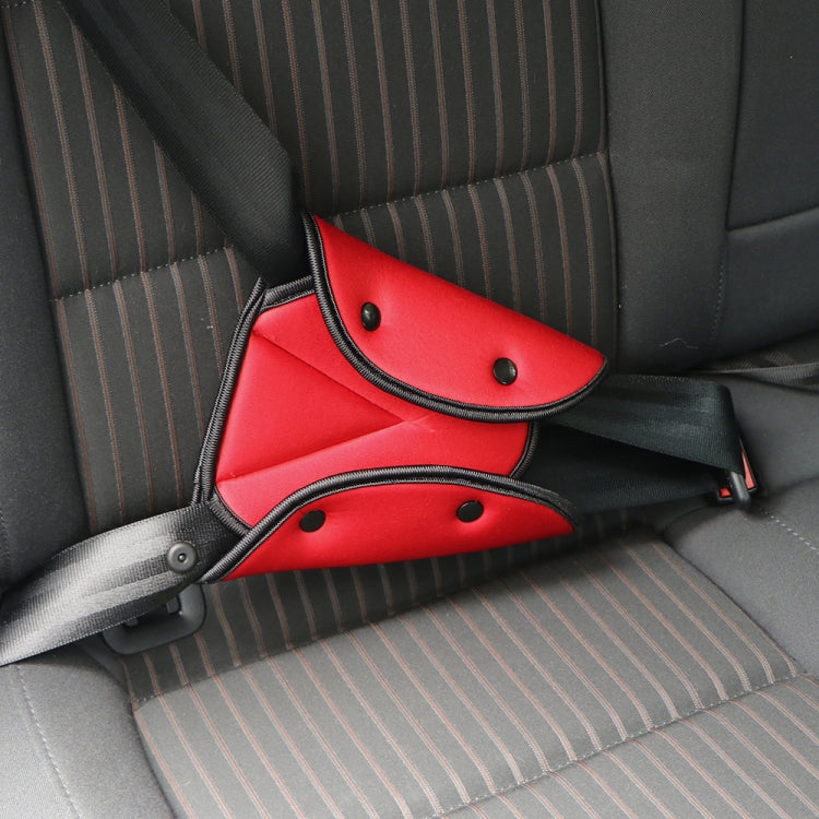 Car Seat Safety Belt Cover Sturdy Adjustable Triangle Safety Seat Belt Pad Clips Child Protection, Red, Orange, Black