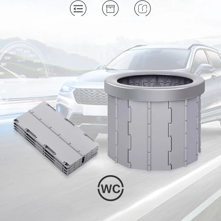 Folding Toilet Travel Car Toilet With Cover Indoor Portable Emergency Camping Toilet, Folding Toilet(Black), Folding Toilet(Grey)