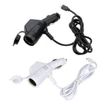 2 PCS Car 3 In 1 Charger With Cigarette Lighter Dual USB Interface With USB Mobile Phone Charging Cable, Black, White