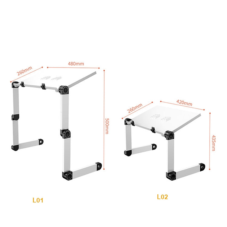 Oatsbasf Folding Computer Desk Laptop Stand Foldable Lifting Heightening Storage Portable Rack,Style:, L01 Black, L02 White, L02  Black