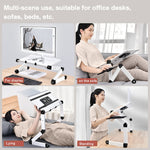 Oatsbasf Folding Computer Desk Laptop Stand Foldable Lifting Heightening Storage Portable Rack,Style:, L01 Black, L02 White, L02  Black