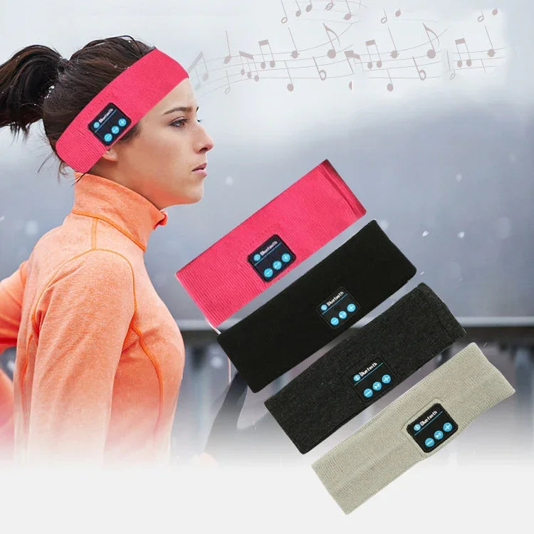 Bluetooth Headset Sports Headband Outdoor Running Yoga Sweat-Absorbent Headscarf, Black, Gray, Dark Gray
