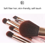 ZOREYA ZS744 7 In 1 Makeup Brush Set Beauty Tools Brush, Pink + Bag, Black + Bag, Pink + Iron Box, Black + Iron Box