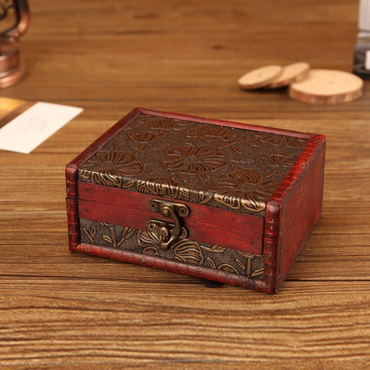 Wooden Vintage Jewelry Box Sorage And Shooting Props, 14.5x11.5x6.5cm