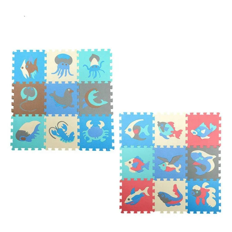 9pcs / Set Splicing Mobilization EVA Marine Foam Mats Children Educational Toys Puzzle Anti-skid And Anti-fall Crawling Mat