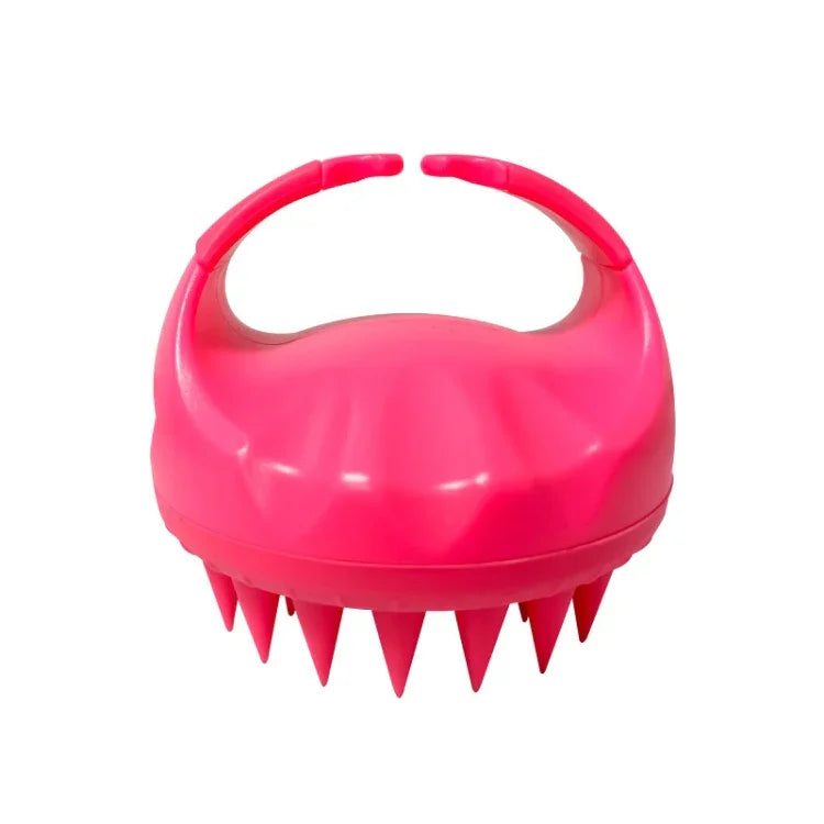 Round Hair Washing Brush Silicone Wet & Dry Multipurpose Massage Brush, Pink, Purple, Green, Black, Blue, Red, Yellow, Grey