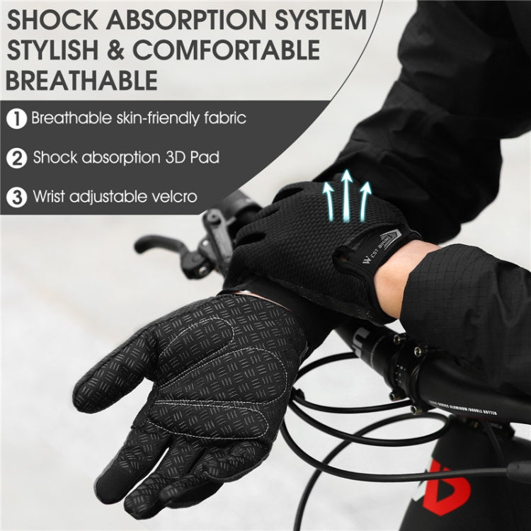 WEST BIKING YP0211223 Full-Finger Gloves For Cycling Shock Absorption Non-Slip Touch Screen Gloves, M, XL, L