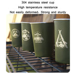 4 PCS / Set Outdoor Picnic Stainless Steel Cup, With Storage Bag (White), With Storage Bag (Black), With Storage Bag (Army Green), With Storage Bag (Dark Blue), With Storage Bag+Silicone Holder (White), With Storage Bag+Silicone Holder (Black)         ...
