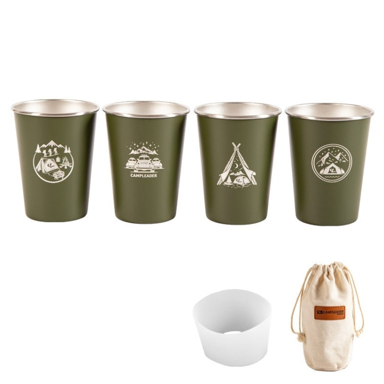 4 PCS / Set Outdoor Picnic Stainless Steel Cup, With Storage Bag (White), With Storage Bag (Black), With Storage Bag (Army Green), With Storage Bag (Dark Blue), With Storage Bag+Silicone Holder (White), With Storage Bag+Silicone Holder (Black)         ...