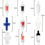 20 PCS Fish Tank Oxygen Pump Trachea Check Valve, 4mm (Red), 4mm (Black), 4mm (White), 4mm (Blue), 8mm (Red), 10mm (White), 12mm (White), 4mm (White Red)