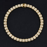 NL075H Street Hip Hop Square Rock Candy Necklace Bracelet, Size:, 18cm (Gold), 18cm (Silver), 45cm (Gold), 45cm (Silver)