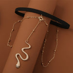 BT192-1 Elastic Snake Long Anklet Body Chain Accessories, BT192-1(Silver), BT192-1(Gold)