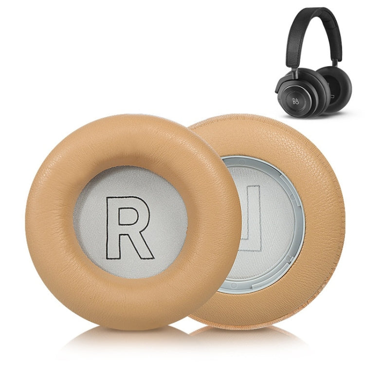 2pcs Genuine Leather Sponge Earmuffs For B&O BeoPlay H7 / H9 / H9i, H7 / H9 / H9i (Black), H7 / H9 / H9i (Apricot)