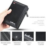 Baellerry D3216 Men Short Vertical Multi-Card Snap Coin Purse, Khaki, Black, Brown