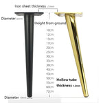 LH-ZT-0001 Cone Round Tube Furniture Support Legs, Style:, Oblique Cone Height 25cm, Oblique Cone Height 30cm, Oblique Cone Height 35cm, Oblique Cone Height 38cm, Oblique Cone Height 40cm, Oblique Cone Height 43cm, Oblique Cone Height 45cm