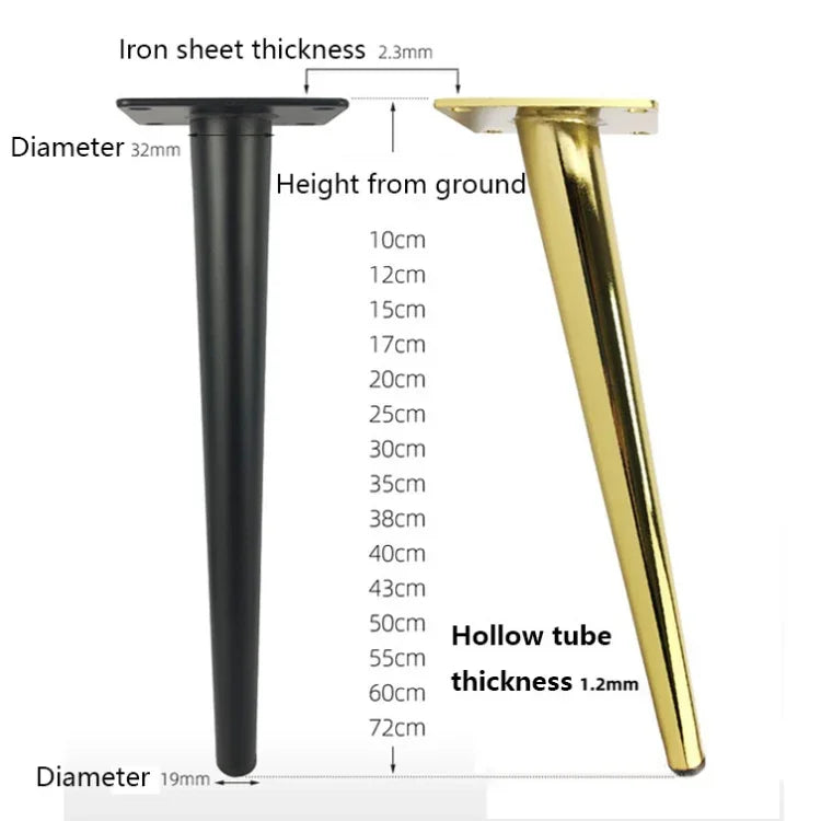 LH-ZT-0001 Cone Round Tube Furniture Support Legs, Style:, Oblique Cone Height 25cm, Oblique Cone Height 30cm, Oblique Cone Height 35cm, Oblique Cone Height 38cm, Oblique Cone Height 40cm, Oblique Cone Height 43cm, Oblique Cone Height 45cm