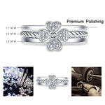J152 3 In 1 Four-Leaf Clover Detachable Open Adjustable Ring