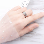 J152 3 In 1 Four-Leaf Clover Detachable Open Adjustable Ring