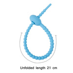 20 PCS Silicone Data Cable Storage Strap Cable Organizer, 21cm Green, 21cm Blue, 21cm Orange, 21cm Pink, 21cm Brown, 21cm Grey, 21cm Yellow, 21cm Red