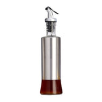 Stainless Steel Glass Oil Bottle Kitchen Pressed Seasoning Bottle, 200ml, 300ml, 500ml