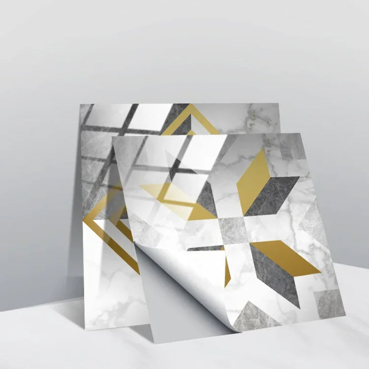 PVC Crystal Covered Film Geometric Pattern Tile Wall Sticker, 20 PCS 15cm