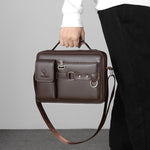 WEIXIER D235 Men Shoulder Bag Portable PU Leather Handbag