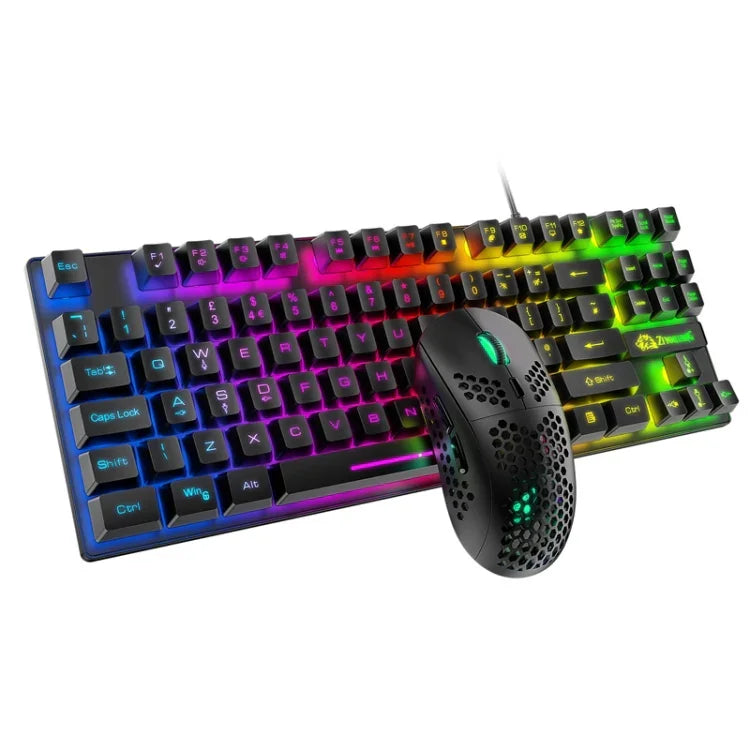 ZIYOU LANG T2 88 Keys Gaming Mechanical Luminous Keyboard and Mouse Set, Cable Length: 1.6m, T2 Black, T2 White