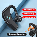 V9S Bluetooth Headset Noise Cancelling Headphones With LED Display, Black Single Ear, Blue Single Ear
