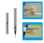 5 PCS Portable Second-generation Telescopic Headset Cleaning Pen Keyboard Dust Brush, 5 PCS White, 5 PCS Black
