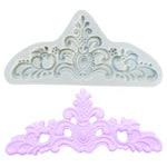 Retro Embossed Fondant Chocolate Cake Silicone Mold, Grey, Pink