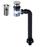 Household Deodorant Washbasin Water Pipe, Style:, A Black Flap With Basket and Overflow, B White Flap With Basket and Overflow, C Black Flap No Basket With Overflow, D White Flap No Basket With Overflow, E Black Flap Without Basket and Overflow        ...