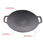 Outdoor Camping BBQ Cast Iron Grill Pan,Style:, Baking Pan Only, Baking Pan+Hemp Rope, Baking Pan+Hemp Rope+Storage Bag, Baking Pan+Net+Hemp Rope, Baking Pan+Net+Hemp Rope+Storage Bag