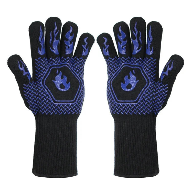 1 Pair High Temperature Resistant Silicone BBQ Gloves  Anti-Scalding Gloves, BBQ Red, BBQ Black, BBQ Blue, Big Flame Red, Big  Flame Black, Big Flame Blue, Flame Dots Red, Flame Dots  Black, Flame Dots  Blue, BBQ Flame Red, BBQ Flame Black             ...