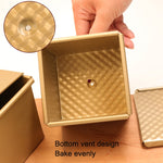 Square Toast Box Non-Stick Water Cube Toast Mold, Style:, 8832 8x7.5x6.5cm Ripple Gold, 8759 11.8x11x10.3cm No Ripple Gold, 8772 8x7.5x6.5cm No Ripple Gold, 8765 11.8x11x10.3cm Ripple Gold