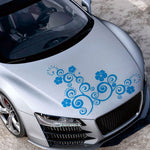D-908 Summer Flower Totem PVC Car Hood Sticker, D-908