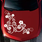 D-908 Summer Flower Totem PVC Car Hood Sticker, D-908
