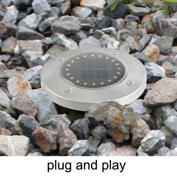 2 PCS 20LEDs Outdoor Waterproof Solar Garden Light Lawn Buried Light, White Light, Yellow Light