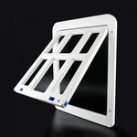 Pet Plaid Door For Screen Window Door Hole With Automatic Closure Lockable, 34cmx 44cm White