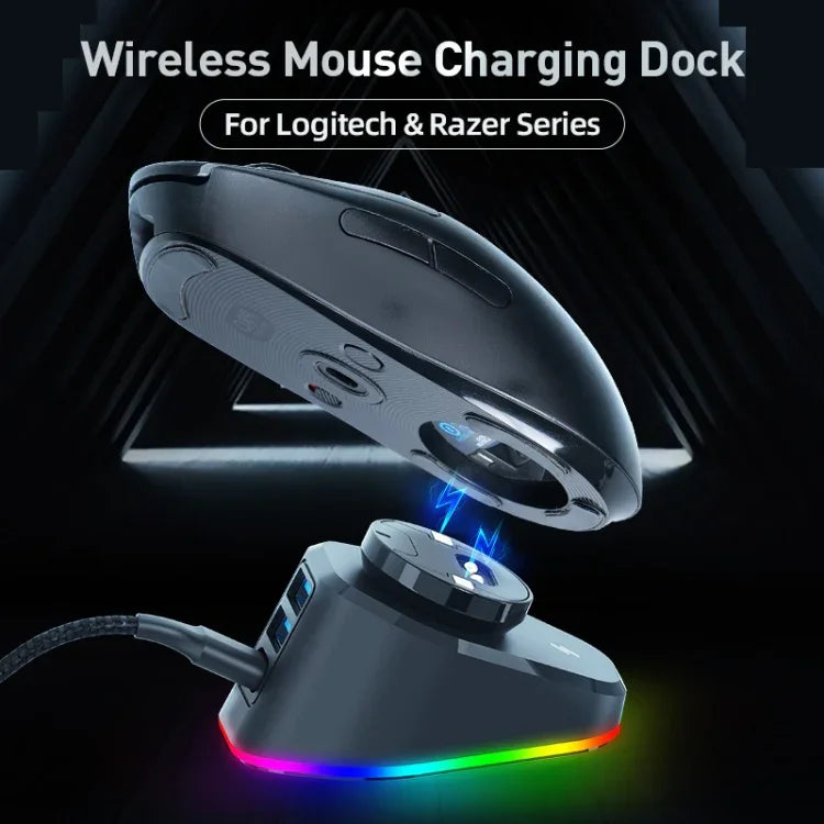 For Logitech G502 / GPW1 / 2 Wireless Mouse Charging Dock Stand, Black Woven, Black Stream, White Woven, White Stream