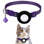 Pet Cat Reflective Collar with Bell for AirTag 2nd Gen / AirTag 1st Gen, Blue, Purple, Black, Pink, Orange, Light Green, Rose Red, Green, Yellow