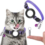 Pet Anti Lost Address Pendant Collar with Bell for AirTag 2nd Gen / AirTag 1st Gen, Green, Purple, Black, Pink, Orange, Blue