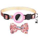 Anti-Lost Printed Bow Pet Collar with Bell for AirTag 2nd Gen / AirTag 1st Gen, Yellow, Blue, Pink, Deep Blue, Orange, Mint Green