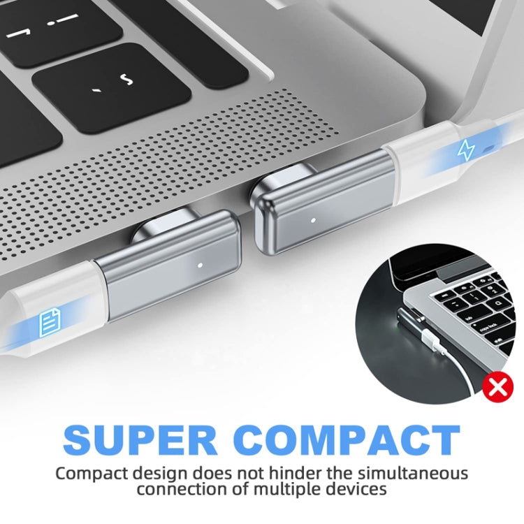 TZ30 PD100W 24Pin Fast Charge Type-C / USB-C Magnetic Elbow Adapter For MacBook Notebook Connector