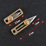 Brass Mini Knife Carry-on EDC Keychain Pendant Push-pull Unpacking Knife, Brass