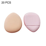 2 Sets/20pcs Packaging Random Color Delivery Mini Leather Wet and Dry Makeup Finger Puff, 20 PCS Blue, 20 PCS White, 20 PCS Dark Skin-color, 20 PCS Pink Purple, 20 PCS Black, 2 Sets/20pcs Mixed-colors