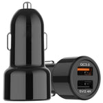 IBD321-Q3 Universal Fireproof Mobile Phone Car Charger, QC3.0 18W, QC3.0+2.4A, 2.4A+12W, 3.1A+15W, 4.8A+24W, PD 20W