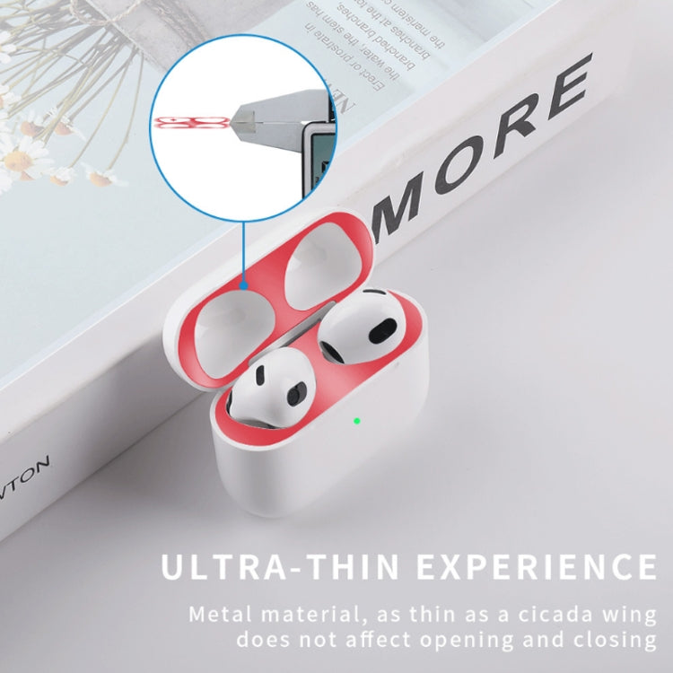 2 PCS Headphone Inner Cover Sticker Dustproof Protective Film For Airpods 3, Black, Gold, Silver, Rose Gold, Red, Green, Blue, Purple
