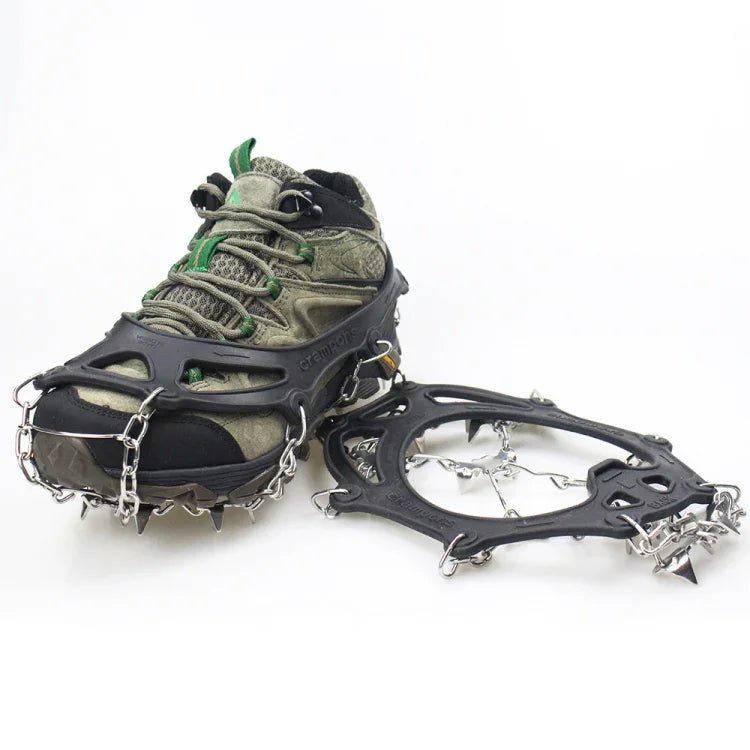 1 Pair  23 Spikes Crampons Outdoor Winter Walk Ice Fishing Snow Shoe Spikes,Size:, M Orange, L Orange, XL Orange, M Black, L Black, XL  Black