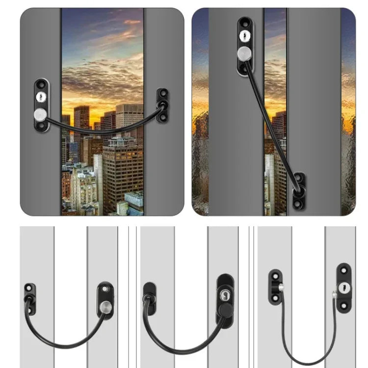 Children High-rise Anti-fall Safety Lock Window Push Limiter, Color:, White, Black, White (Thick), Black (Thick), White (Special Thick), Black (Special Thick), White (Enhanced), Black (Enhanced), White (High Standard), Black (High Standard)